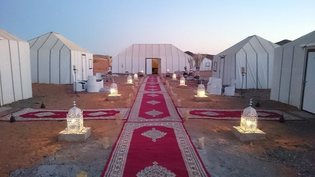 Real desert camp tents in Morocco